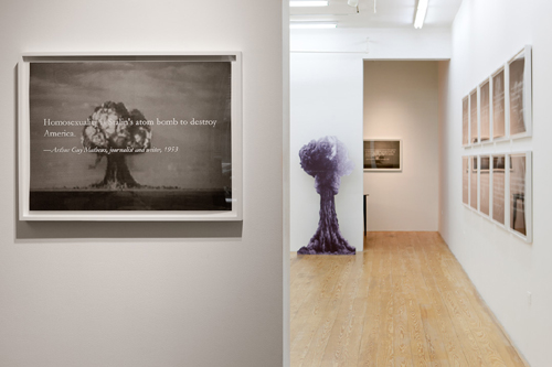 Yevgeniy Fiks, Homosexuality Is Stalin's Atom Bomb to Destroy America, 2013, installation view. Photography by Etienne Frossard. Courtesy of the artist and Winkleman Gallery.