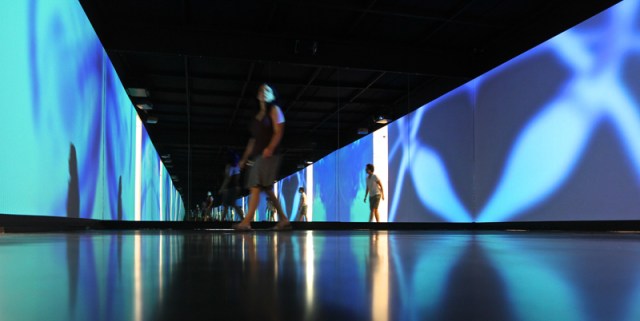 Nayda Collazo-Llorens, Unfolding the Triangle: Lake Michigan, 2012, video component, installation detail. Courtesy LMAKprojects.