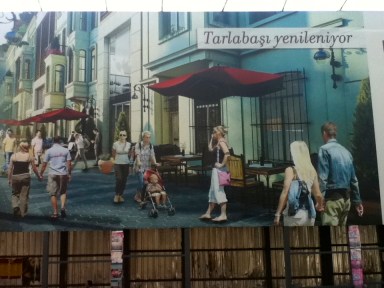 Poster covering the demolition zone in Tarlabaşı. Photo by Paul Benjamin Osterlund.