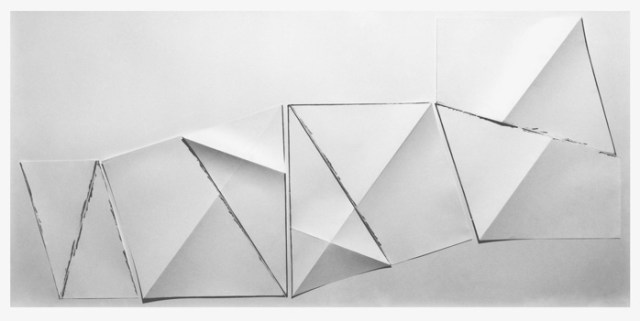 Dorothea Rockburne (American, born Canada 1932). Conservation Class #9. 1973. Graphite on paper mounted on gessoed masonite. 34 1/2 × 70″ (87.6 × 177.8 cm). Collection the artist. © 2013 Dorothea Rockburne / Artists Rights Society (ARS), New York.