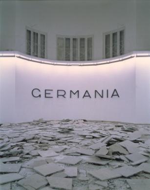 Hans Haacke, Germania, 1993. Installation view: German Pavilion, 45th Venice Biennale. © Hans Haacke/Artists Rights Society.