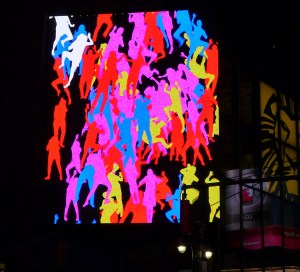 Daniel Canogar, Storming Times Square, 2014. Photo © Kathleen MacQueen.