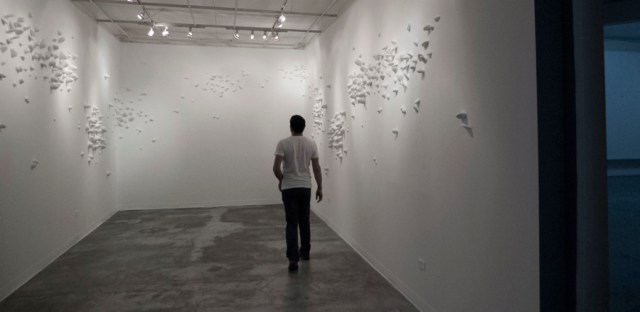 Patricia Villalobos Echeverría, memeplex @ N14°06'17" W87°11'59", installation view, Centro de Artes Visuales Contemporáneo CAVC/MUA, Tegucigalpa, Honduras, 2013. Courtesy of the artist.